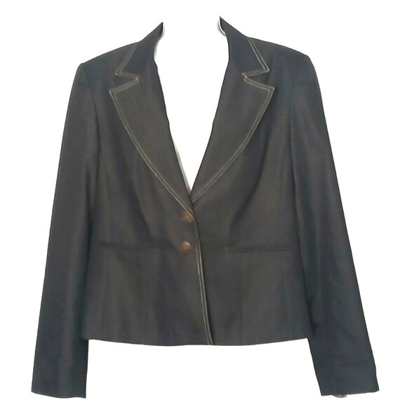 Isabel Nina Womens Blazer Size 14 Dark Academia Corporate Career Contrast Stitch - Picture 1 of 7